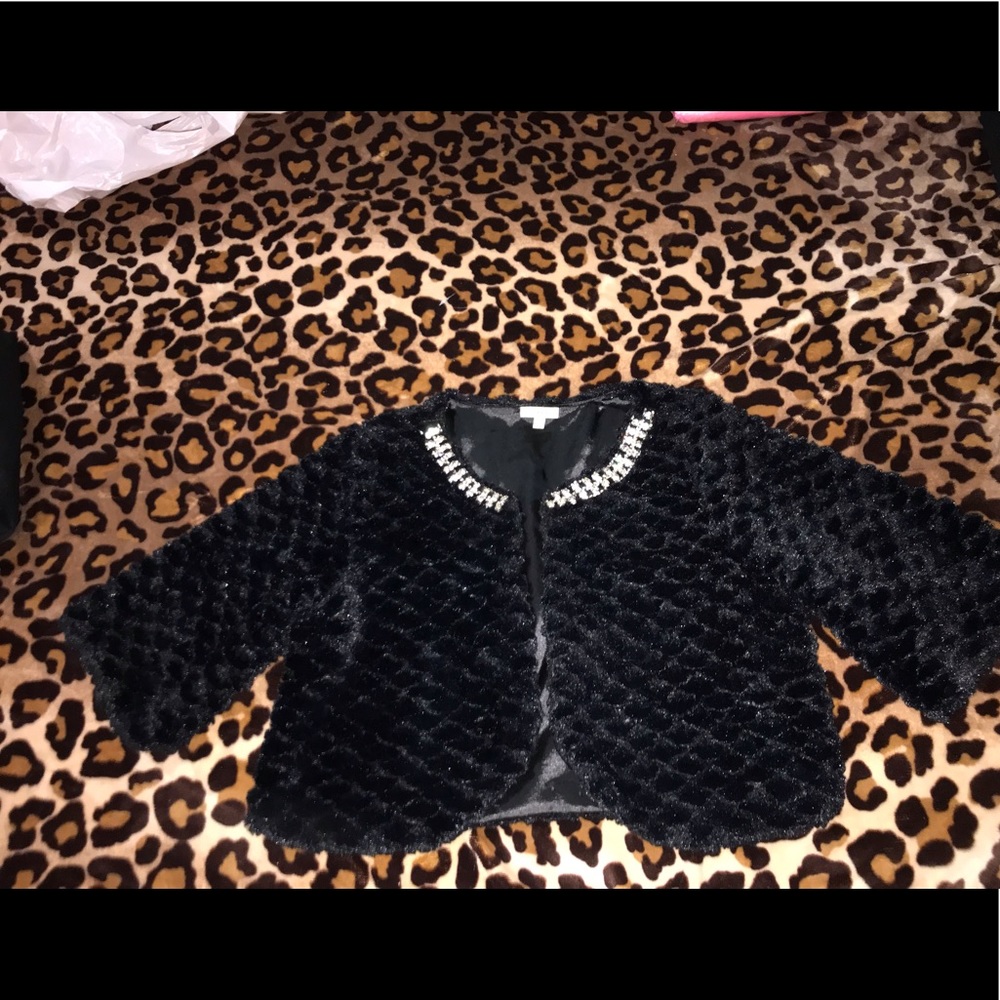 Faux fur velvet cover up